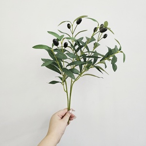 Handmade nhân tạo Olive cây cây xanh chi nhánh 8 đầu 4 đầu Faux Olive chi nhánh trái cây cho trang trí nội thất - Product Image 2