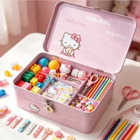 Boîte en métal rectangulaire imprimée de dessins animés, verrouillable, avec serrure, pour cadeaux de Noël, bonbons, cosmétiques, papeterie, emballage