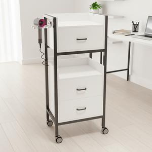 Chariot de rangement mobile <span class=keywords><strong>professionnel</strong></span> et moderne pour salon avec tiroirs - Meuble roulant multifonctionnel pour la beauté et la coiffure - Product Image 4