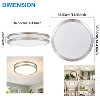 Plafonnier LED rond moderne à deux niveaux en nickel brossé, luminaire encastré pour décoration intérieure, éclairage de plafond pour chambre d'hôtel et appartement