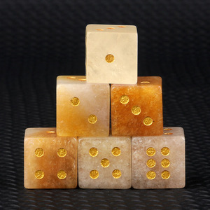 Natural Engraved <strong>Crystal</strong> Stone Dice Cube Beads <strong>Set</strong>, Semi Precious Gemstone Dices Box <strong>Crystal</strong> Pieces, 16x16mm - Product Image 4