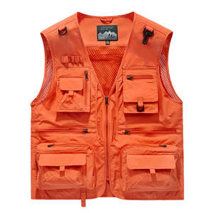 Large Size Outdoor Workwear <b>Vest</b> with Multi-Pockets Made of Polyester Fiber for <b>Fishing</b> & Waistcoat Purpose - Product Image 3