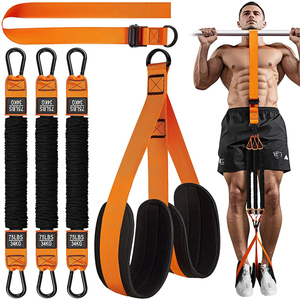 Bandes d'assistance pour tractions robustes 225 lbs, réglables en poids/taille, avec repose-pieds/genoux en tissu pour barre de traction, bandes résistantes - Product Image 1