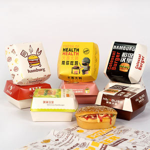 Cajas de Hamburguesas Personalizadas al por Mayor, Envases de Papel Desechables para Comida Rápida, Cajas de Hamburguesas para Llevar - Product Image 2
