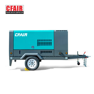 CFAIR 375CFM COMPRESSEUR D'AIR DIESEL 7BAR TYPE PORTABLE AVEC APRÈS REFROIDISSEUR pour SABLE BLASTING JACKHAMMER ROCK DRILL CONSTRUCTION SITE - Product Image 6