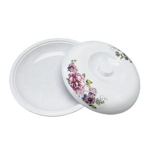 Bol en mélamine de service avec couvercle, 1 pièce, design fleur bleue, bol avec couvercle - Product Image 5