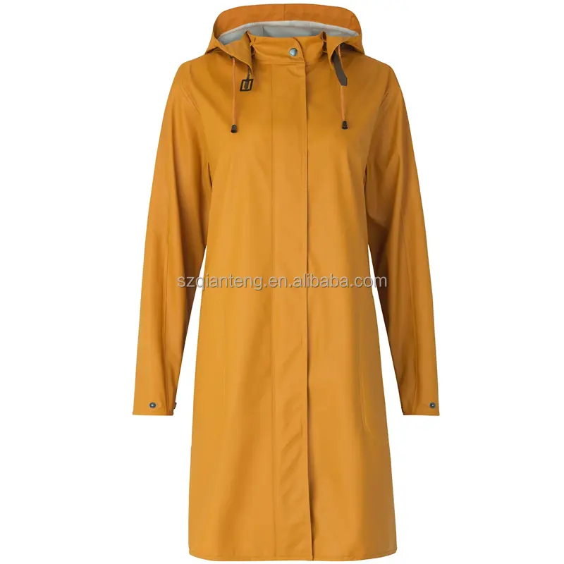 AQTQ फैशन अनुकूलित बरसाती महिलाओं निविड़ अंधकार Hooded बारिश कोट Windproof सांस रेनकोट