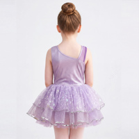 Robe de tutu de ballet pour filles P073, sans manches, avec bretelles en maille, justaucorps pour enfants, paillettes étoiles, tulle, costume de danse de princesse, performance sur scène
