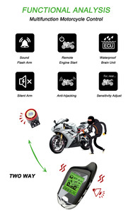 Telecomando LCD a 2 Vie NTO con Display Orario, Impermeabile, Blocco Automatico, Allarme Antifurto per Moto con Sensore d'Urto - Product Image 4