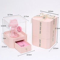 Nuova scatola regalo di peluche creativo regalo di san valentino fiore eterno confessione orso gioiello portagioie per fidanzata e moglie