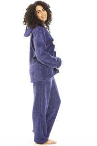 Set di pigiami di flanella Casual da <span class=keywords><strong>donna</strong></span> <span class=keywords><strong>taglie</strong></span> <span class=keywords><strong>forti</strong></span> da notte con cappuccio abbigliamento da notte manica lunga in <span class=keywords><strong>pile</strong></span> morbido <span class=keywords><strong>pigiama</strong></span> di flanella - Product Image 4