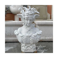 Statue de buste grec sculptée à la main, buste de Méduse en marbre blanc décoratif, sculpture à vendre