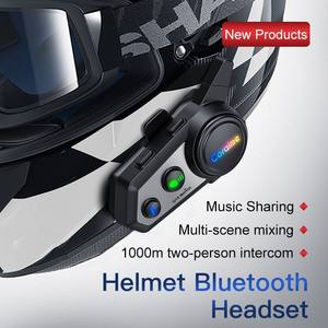 Intercomunicador para Casco Q18, Alcance de Conversación de 500 m, Chip Dual 5.0 + 5.3, Intercomunicador para Casco de Motocicleta con Función de Compartir Música, Resistente al Agua IP66 - Product Image 2