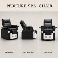 Chaise de pédicure en cuir PU inclinable, fauteuil de spa pour massage des pieds, idéal pour salon de beauté, vente chaude, personnalisation OEM/ODM, logo sur mesure