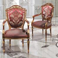 Fauteuil français de luxe en bois massif double face sculpté italien classique fauteuil européen toute la maison meubles chaise d'hôtel