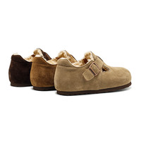 Bottes de neige à boucle pour filles - Tige en cuir véritable, douces et respirantes