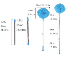 Plumeau pour ventilateur de plafond 140 cm, 3 sections, tête ronde, en fibres électrostatiques, outil de nettoyage et de dépoussiérage - Product Image 1
