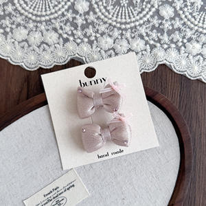 Noeud en tissu pailleté rose doux pour enfants, clips à cheveux mignons en forme de lapin, accessoires, <span class=keywords><strong>frange</strong></span>, cheveux courts, côté - Product Image 6