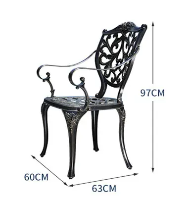 Dökme alüminyum veranda setleri dış mekan mobilyası sandalyeler tencere seti bahçe alüminyum yemek takımı