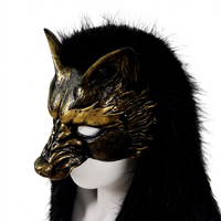 Masque intégral de renard loup transfrontalier pour fête, cosplay, Halloween, carnaval - Accessoire de costume réaliste en mousse PU
