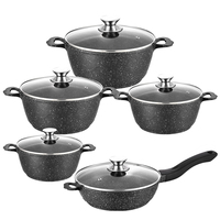 Sartén profunda, juego de sartén redonda de aluminio, juego de utensilios de cocina OEM, ollas y sartenes, cocina antiadherente