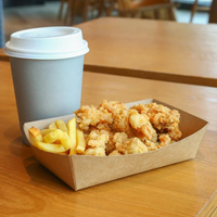 Barquettes alimentaires personnalisées en papier kraft pour plats à emporter, burgers/emballages alimentaires avec revêtement anti-graisse pour le service des aliments