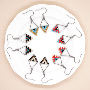 Go2BoHo Women's Trendy Jewelry Triangle Holder <strong>Diamond</strong> Miyuki Beads <strong>Dangle</strong> <strong>Earrings</strong> for Women Drop Earings - Product Image 3