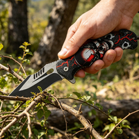 Couteau de poche tactique pliable - Lame en acier inoxydable 3Cr13 et manche en ABS - Équipement EDC léger pour le camping et les activités de plein air