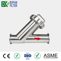 Filtre en Y en acier inoxydable sanitaire poli miroir SS304 à raccord Tri-Clamp pour conduites alimentaires et de boissons