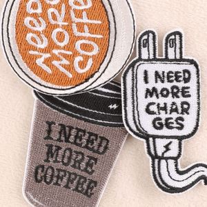 NODA Iron on Embroidery Funny Roadblock Coffee Chargers Lighter Patch for Clothes Bag Decoration - Product Image 3