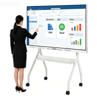 Tablette de conférence intelligente mobile LED 85 pouces, écran tactile LCD, tableau blanc électronique, projection sans fil haute définition, bureau à domicile