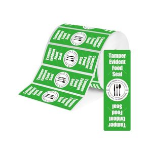 Etiquetas de Papel Autoadhesivas Rectangulares con Sello de Seguridad para Alimentos, Etiqueta Anti Manipulación para la Industria Alimentaria - Product Image 1