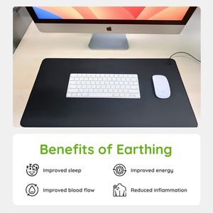 Tapis de mise à la <span class=keywords><strong>terre</strong></span> 60*33CM / 23.6*13 pouces avec cordon de mise à la <span class=keywords><strong>terre</strong></span> de 4.6m et <span class=keywords><strong>outil</strong></span> de test pour réduire l'inflammation améliorer l'énergie - Product Image 5