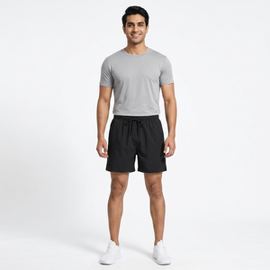 Shorts Deportivos de Playa para Hombre, al por Mayor, Verano, Deportivos, Sólidos, Poliéster y Spandex, Negros, Alta Calidad, Logotipo Personalizado, Secado Rápido, Envío DDP - Product Image 1