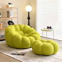 Fauteuil inclinable électrique moderne et simple en tissu laine d'agneau, modèle citrouille, pour salon, une place