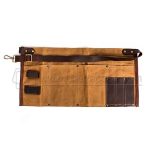 Fábrica ajustable cinturón <span class=keywords><strong>de</strong></span> cuero encerado <span class=keywords><strong>de</strong></span> lona medio herramienta delantal <span class=keywords><strong>de</strong></span> <span class=keywords><strong>trabajo</strong></span> - Product Image 2