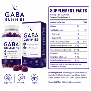 Gummies GABA pour le sommeil avec L-Théanine et <span class=keywords><strong>Passiflore</strong></span> 250mg – Soutien à la relaxation, sans sucre, végétaliennes, ODM - Product Image 6