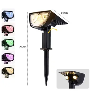 Haute Qualité 43 LED 10W Étanche Réglable Solaire Spot Lumières Multicolore Sans Fil Solaire Pelouse Lumières