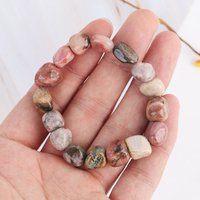 Bracelet en quartz rose naturel en gros, bracelet extensible en perles de quartz rose, bijoux de guérison en cristal