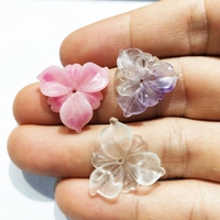Perles de fleur sculptées en pierre naturelle, bijoux pour styliste, avec Quartz, cristal, à graver, vente en gros, 100 pièces