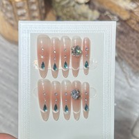 Ongles artificiels personnalisés de marque privée de très bonne qualité pour filles roses, faits à la main, avec une couverture complète, à presser, faux ongles, vente en gros
