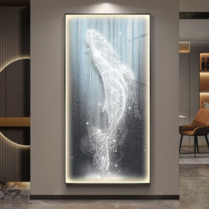 Minimalist LED Art Gold Wall Decor Luxury Picture Resin Painting Tempered Glass Wall Art Decor Wall Hangings Crystal Porcelain - Product Image 5