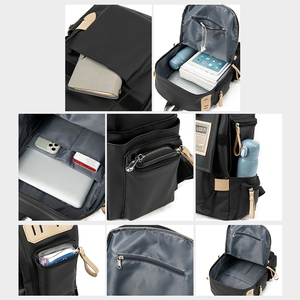 Ym giải trí Unisex Ba lô Ba lô màu xanh lá cây không thấm nước PU Ba lô bagpack với đa chức năng Túi - Product Image 4