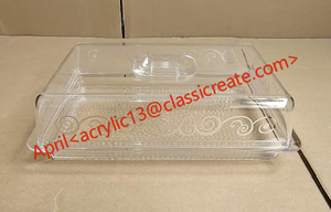 Tavolo da torta trasparente in acrilico con vassoio alla moda e delicato per evitare che il cibo cada nel vassoio Dim Sum diviso - Product Image 3