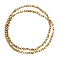 Perles de pierre hématite facettées plaquées or véritable naturelles 2/3/4MM Kuoyu F09495 15 pouces/brin semi-précieuses pour bijoux