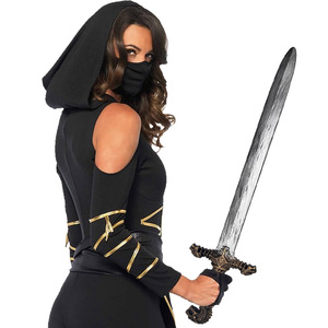 WOWEI Halloween Cosplay Props Ecológico Impreso Retro Caballero Espada Plástico Medieval Fantasía Arma Fiesta Decoración Suministros - Product Image 5