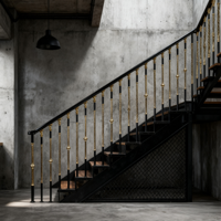 Rampes en aluminium doré de haute qualité Rampe d'escalier Banister Metal Banister Spindles Balustrade Designs pour la Villa