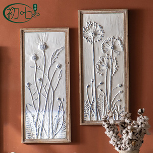 Decoración de Pared con Relieve 3D Estilo Wabi Sabi, Cuadro Floral Cuadrado para Decoración del Hogar, Arte para la Entrada - Product Image 2