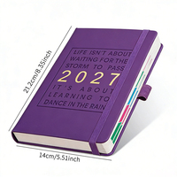 OEM ODM Vente en gros 2027 Carnet de notes/agenda en cuir PU, relié, multicolore, fournitures de bureau et scolaires, direct usine