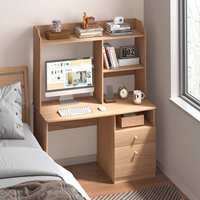 Table d'ordinateur moderne en bois avec tiroir Bibliothèque pour étudiant Bureau à domicile Mobilier de bureau avec fonction de rangement